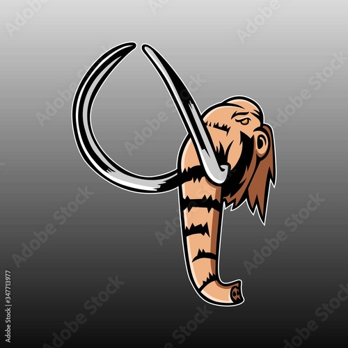 Mammoth head mascot vector design