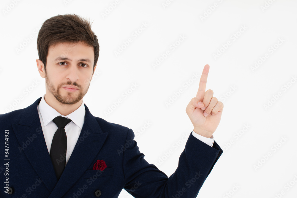 Smart businessman and white isolated background. Smart businessman and white isolated background.