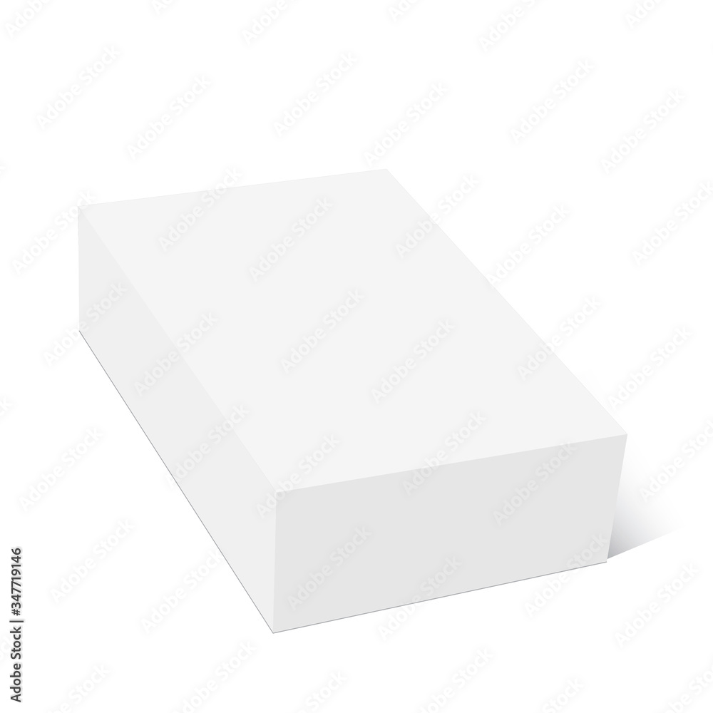 White product cardboard opened package box. Mock up Vector illustration. White product cardboard opened package box. Mock up Vector illustration.