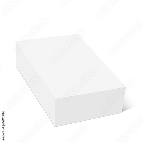 White product cardboard opened package box. Mock up Vector illustration.