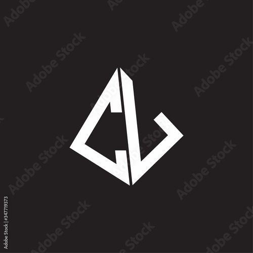 CL Logo monogram with standout triangle shape ribbon design template
