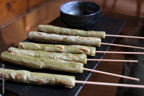 Korean grilled skewered rice cake
