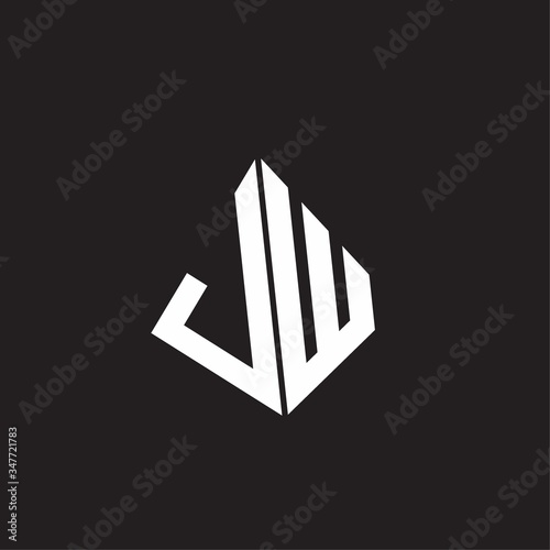 JW Logo monogram with standout triangle shape ribbon design template