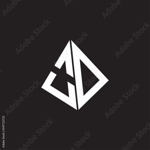 OD Logo monogram with standout triangle shape ribbon design template