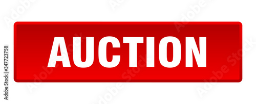 auction button. auction square red push button