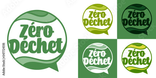 Zéro déchet - logo / label / autocollant 