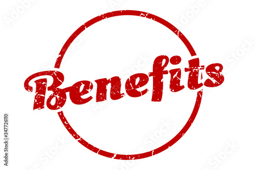 benefits sign. benefits round vintage grunge stamp. benefits