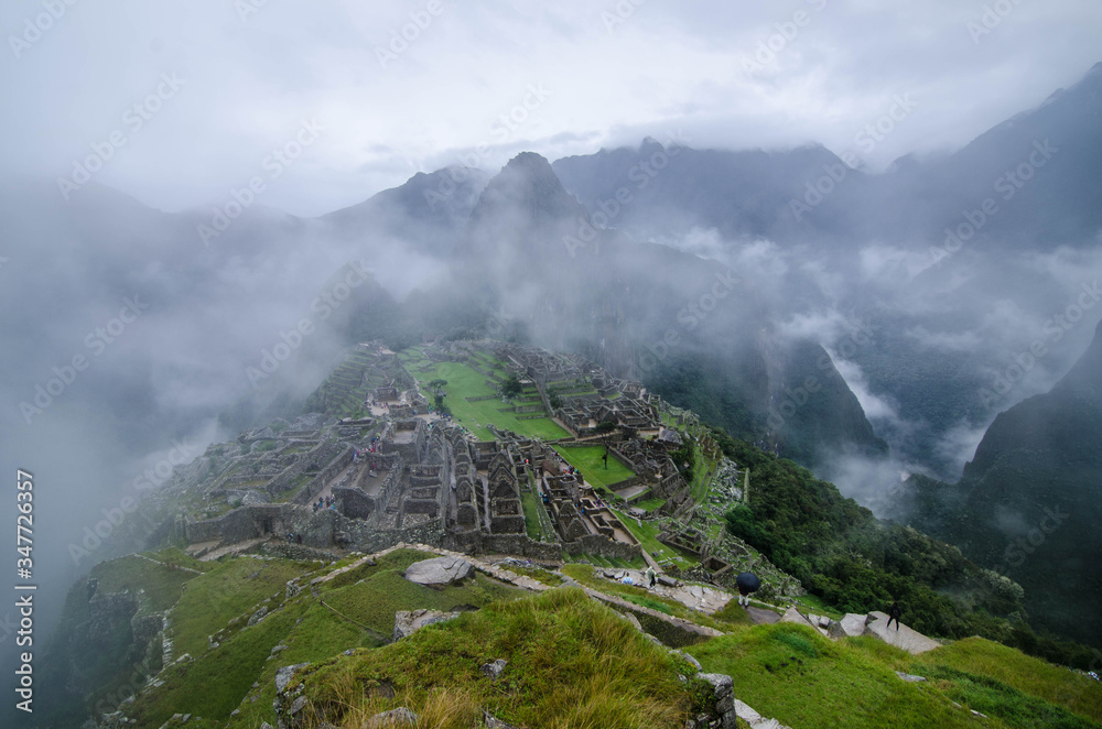 Machu Picchu, located halfway between the Andes and the Amazon rainforest, was colonized by mountain populations, a UNESCO World Heritage Site. One of the seven wonders of the world