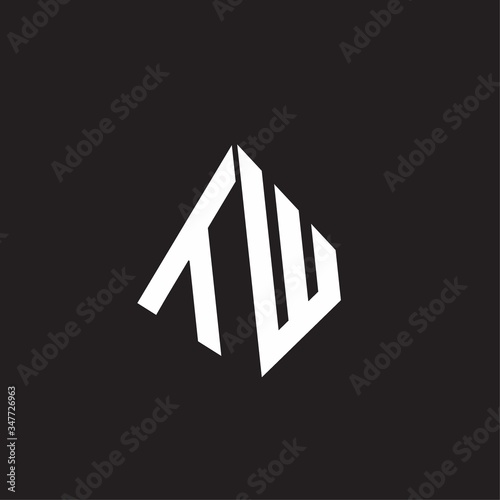 TW Logo monogram with standout triangle shape ribbon design template