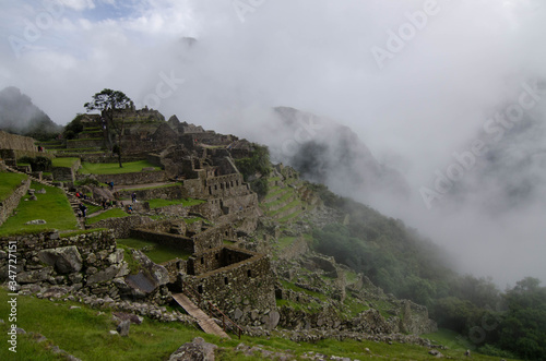 Machu Picchu, located halfway between the Andes and the Amazon rainforest, was colonized by mountain populations, a UNESCO World Heritage Site. One of the seven wonders of the world