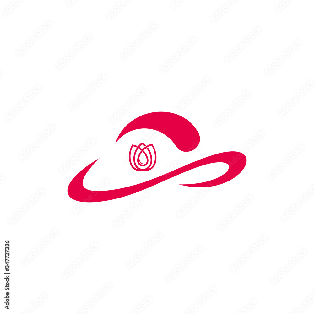 abstract girl women hat red rose flower decoration logo vector abstract girl women hat red rose flower decoration logo vector