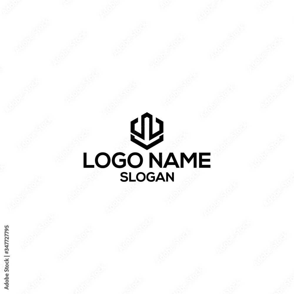 Vector logo art template icon of letter WV with source file for web business
