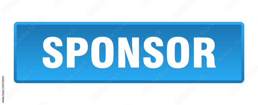 sponsor button. sponsor square blue push button sponsor button. sponsor square blue push button