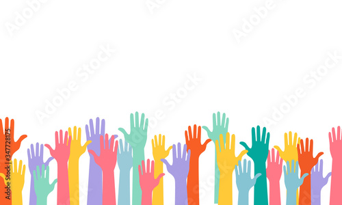 hands of different colors cultural and ethnic diversity vector design.