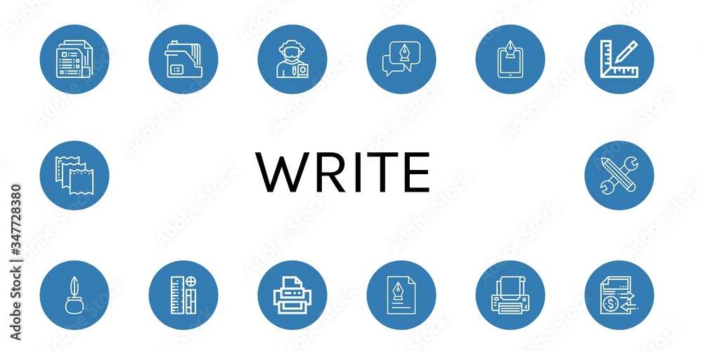 Set of write icons Set of write icons