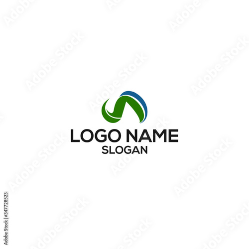 Vector logo art template icon of letter VA UA with source file for web business