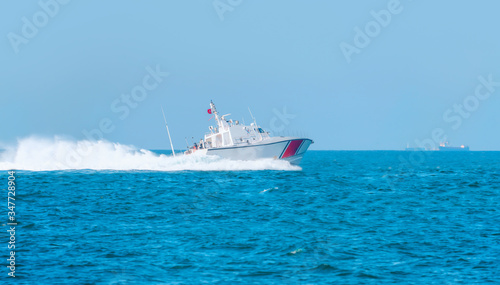 Coast Guard patrol boat rushing to the rescue © muratart