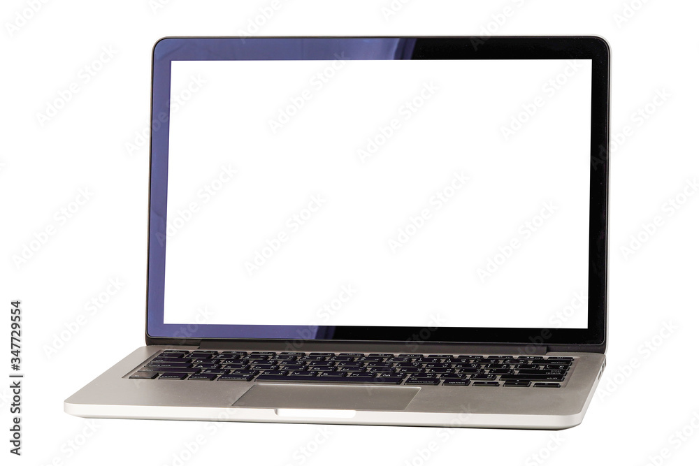 Laptop computer with blank screen isolated on white background. Laptop computer with blank screen isolated on white background.