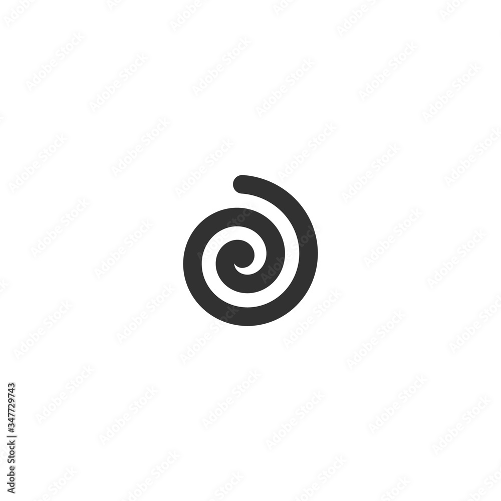 Circle spiral swirl icon. Motion curve element. Stock Vector illustration isolated on white background.