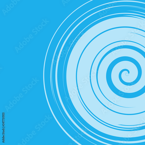 Blue Vector radial curve spiral twirl background. Hypnotic, dynamic vortex Object. Stock Vector illustration