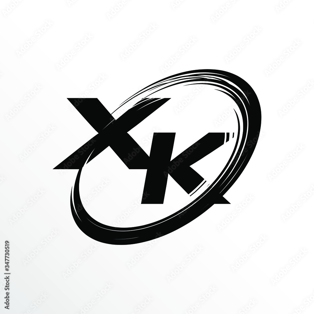 Initial Letter XK Brush Effect Logo Design Initial Letter XK Brush Effect Logo Design