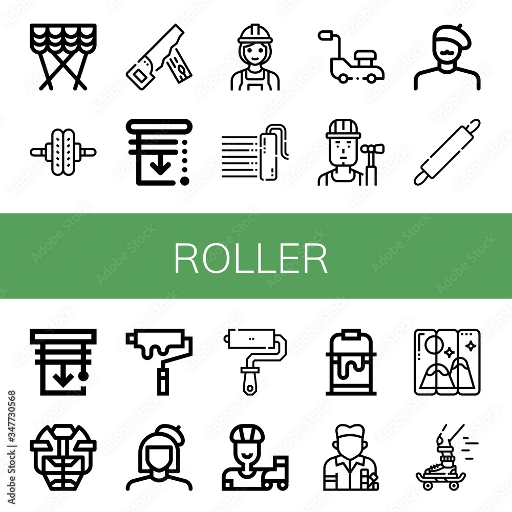 Fototapeta Set of roller icons