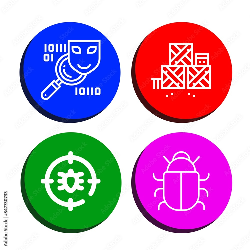 antivirus simple icons set