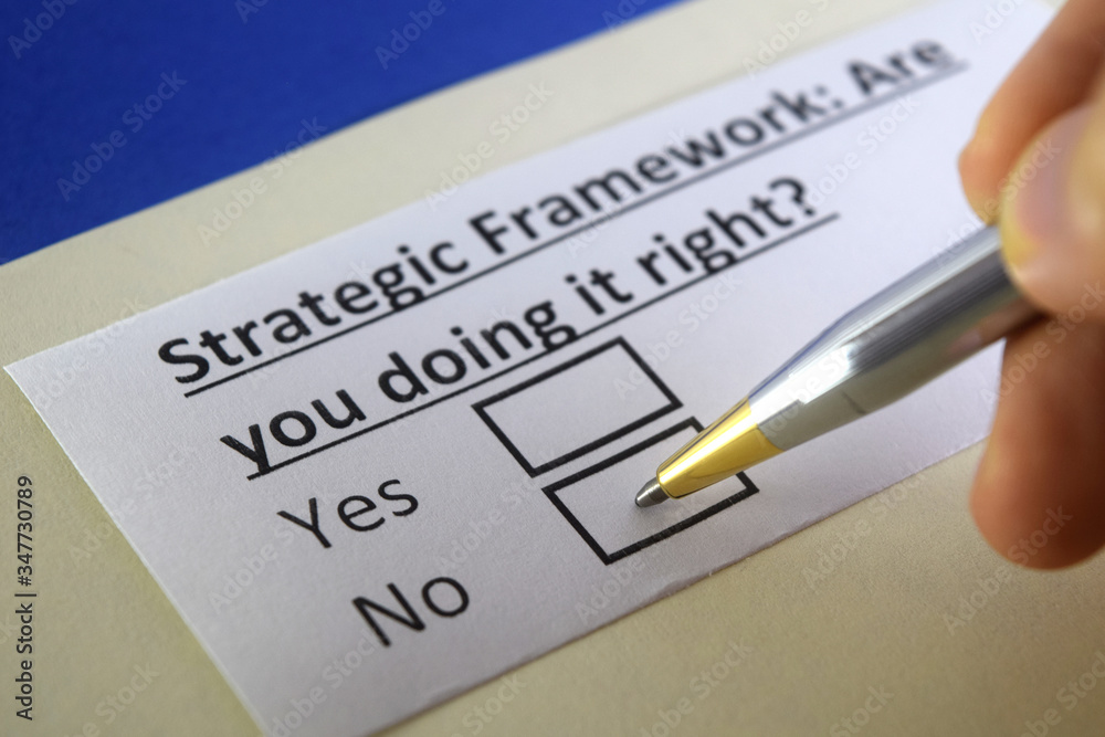 One person is answering question about strategic framework. One person is answering question about strategic framework.