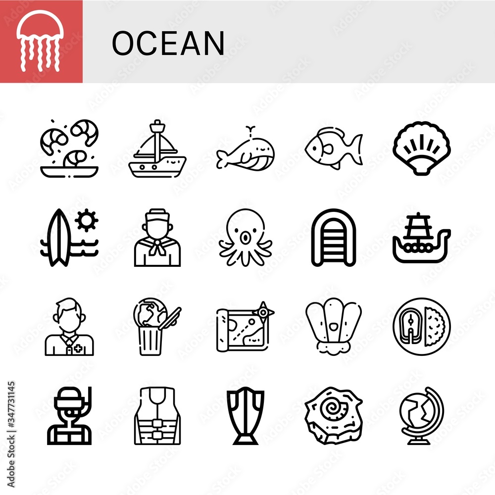 Fototapeta premium ocean icon set