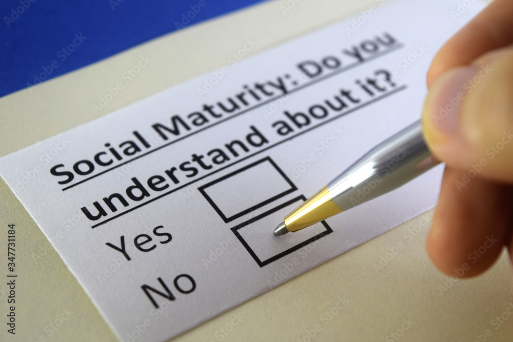 One person is answering question about social maturity. One person is answering question about social maturity.