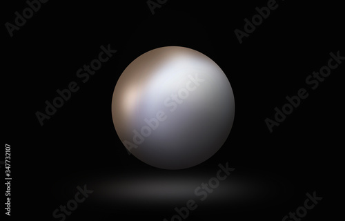 3D rendering of white purple pearl