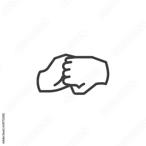 Washing hands line icon. linear style sign for mobile concept and web design. Hands washing step outline vector icon. Coronavirus prevention symbol, logo illustration. Vector graphics