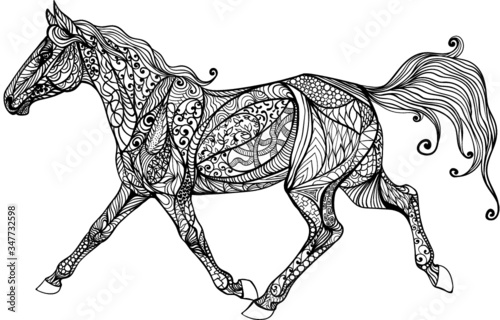 Coloring page with horse