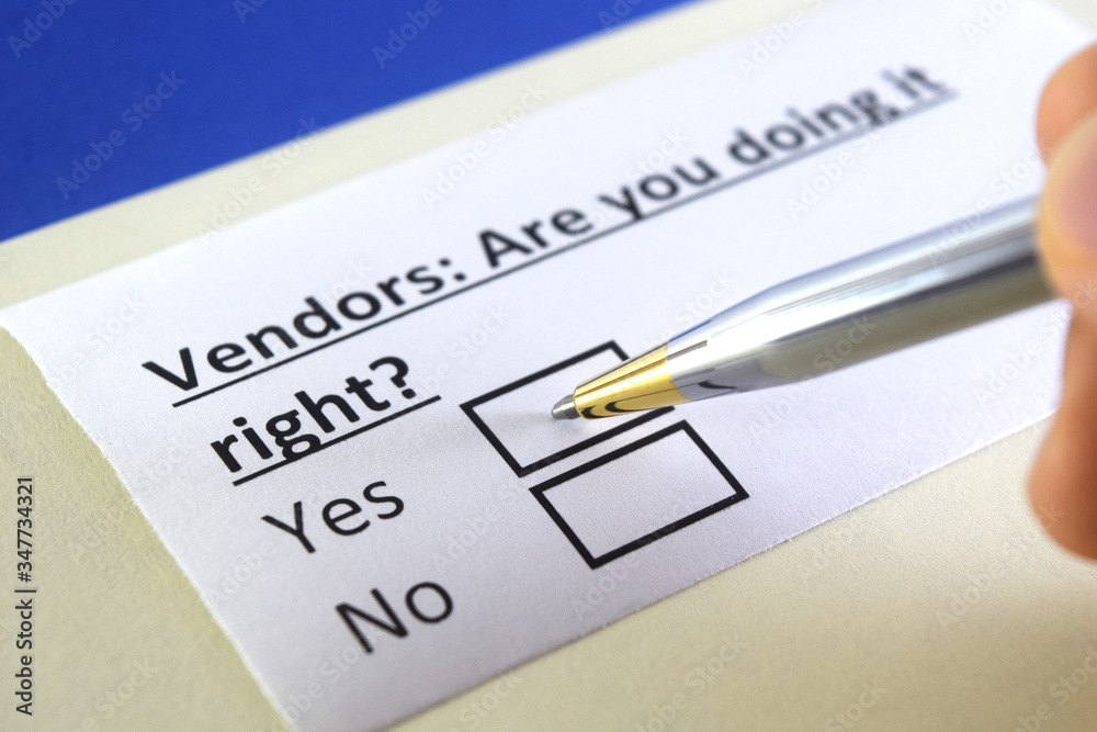 One person is answering question about vendors. One person is answering question about vendors.