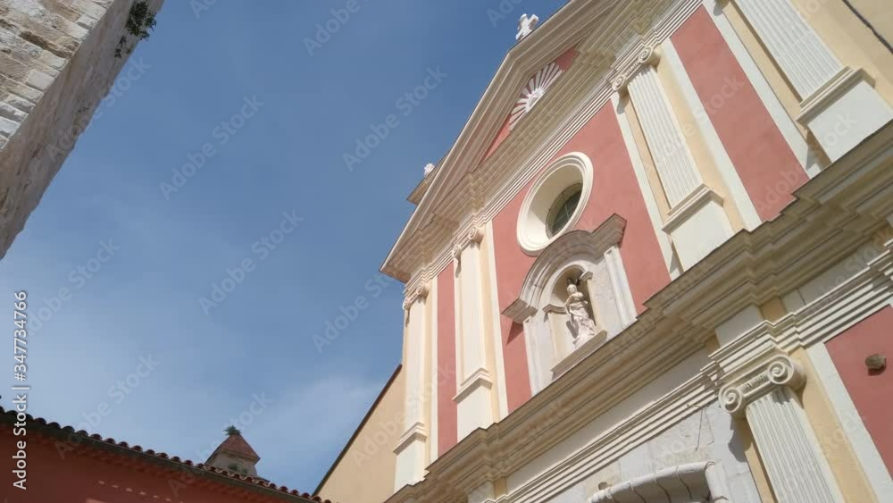 Facade of Roman Catholic cathedral in the old town of Antibes, France. Facade of Roman Catholic cathedral in the old town of Antibes, France.