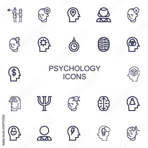 Editable 22 psychology icons for web and mobile