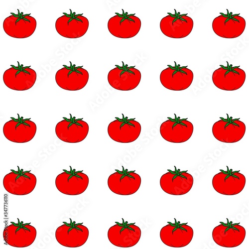 Tomatoes, pattern, abstraction. Raster illustration
