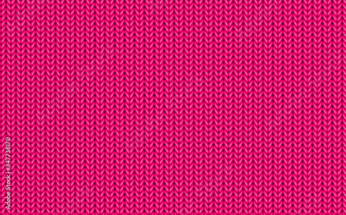 Seamless knitted fabric. Knitted pattern. Realistic knitting pattern. Endless pink knit texture for winter design background, wallpaper, wrapping paper, surface, digital paper. Vector illustration