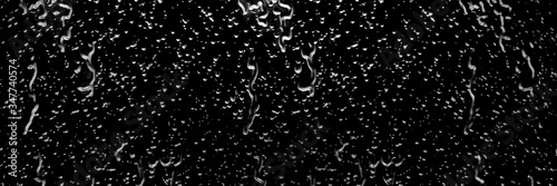 Water drops as a dark background texture surface