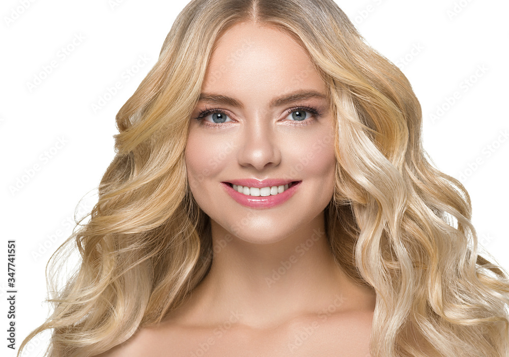 Blonde woman hair long hairstyle beautiful face beautymodel cosmetic spa concept Blonde woman hair long hairstyle beautiful face beautymodel cosmetic spa concept