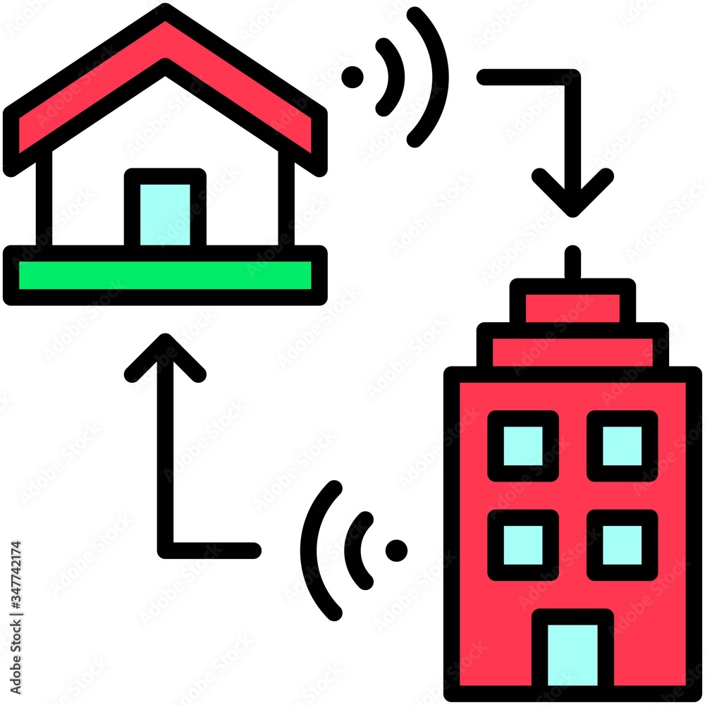 Work from home, office and house vector illustration Work from home, office and house vector illustration