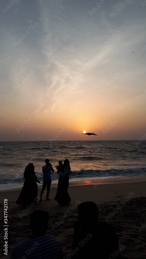 sunset on the beach