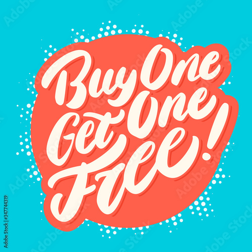 Buy one get one free. Vector icon.