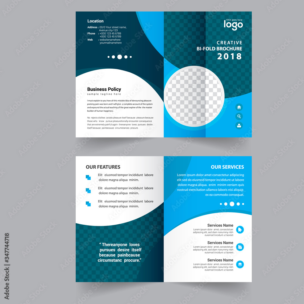 Bi-fold Brochure Template Design.Corporate & Business Concept. Bi-fold Brochure Template Design.Corporate & Business Concept.