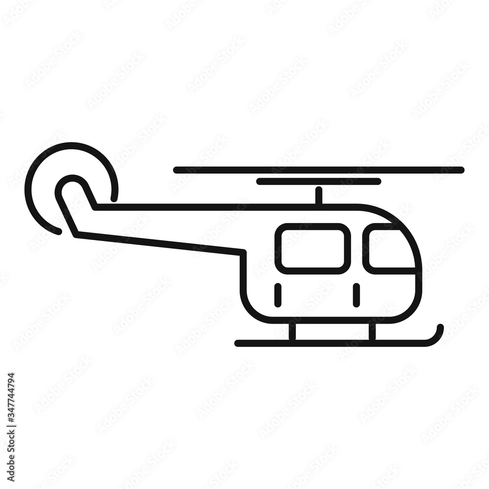 Helicopter relocation icon. Outline helicopter relocation vector icon for web design isolated on white background
