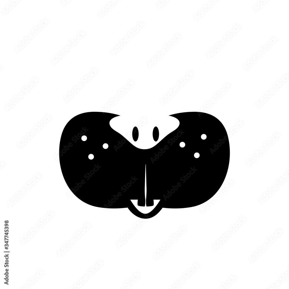 Rabbit or hamster face mask with nose and mouth. Cheeky animal nose and teeth logo for veterinarian or pet shop Rabbit or hamster face mask with nose and mouth. Cheeky animal nose and teeth logo for veterinarian or pet shop