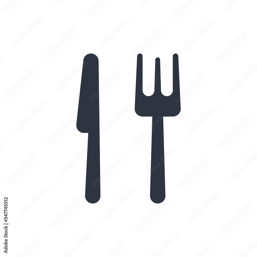 food icon. fork and knife icon in simple flat style food icon. fork and knife icon in simple flat style