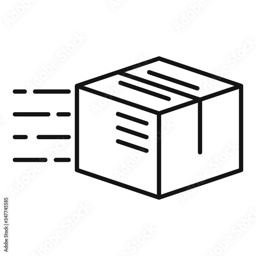 Fast shipping box icon. Outline fast shipping box vector icon for web design isolated on white background