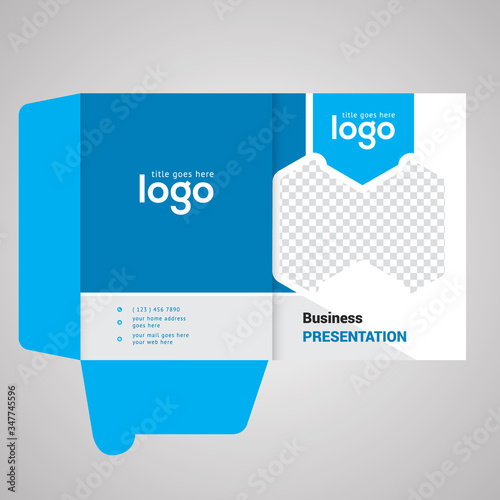 Bi fold Presentation Folder Vector Design Template.
