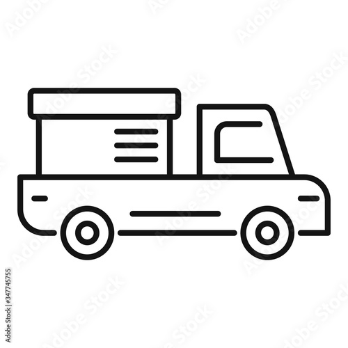 Tow truck delivery icon. Outline tow truck delivery vector icon for web design isolated on white background